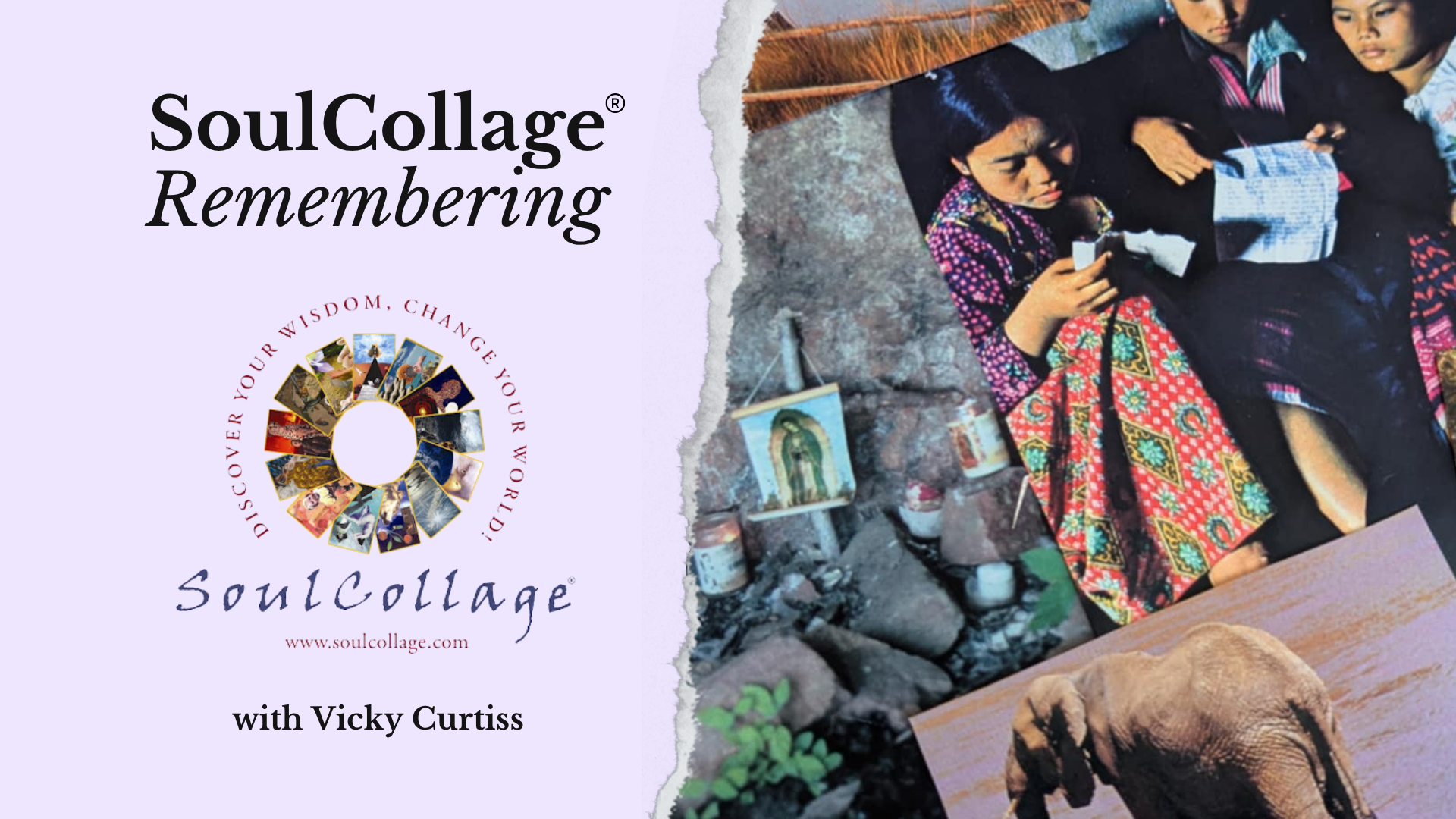 decorative graphic for this soulcollage® retreat in wisconsin