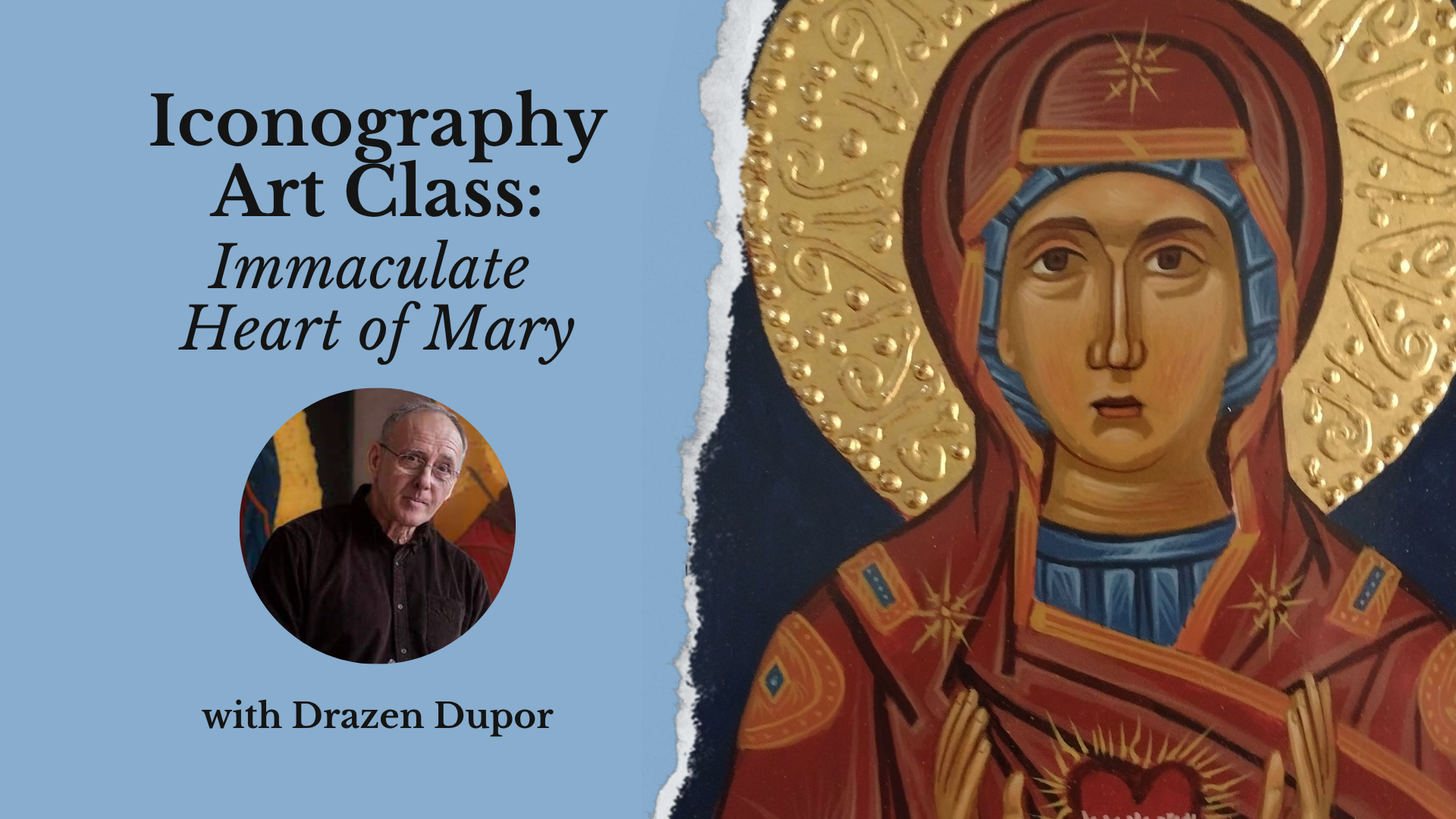 decorative graphic for the iconography retreat in racine wisconsin
