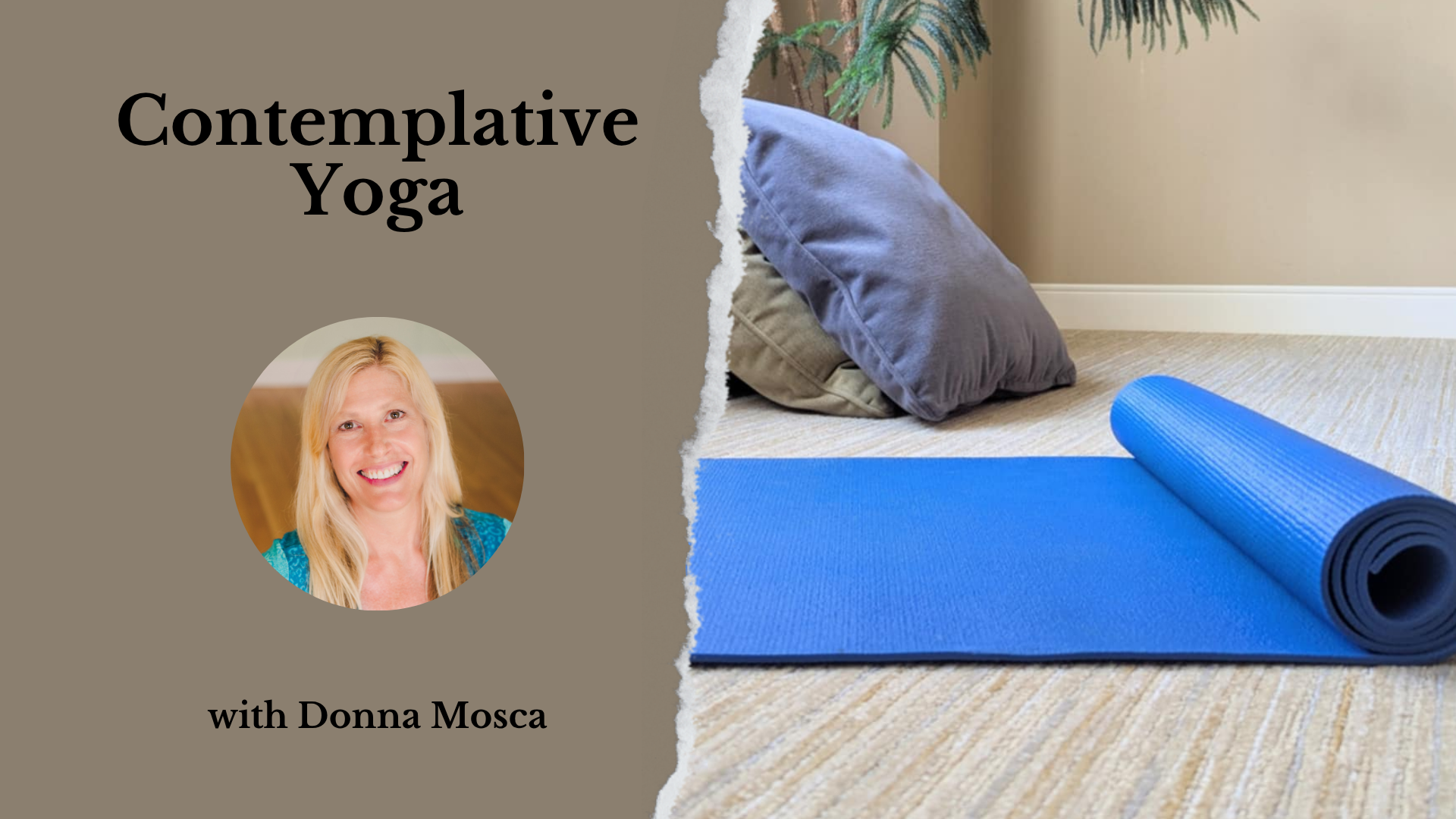 decorative graphic about a yoga retreat along Lake Michigan