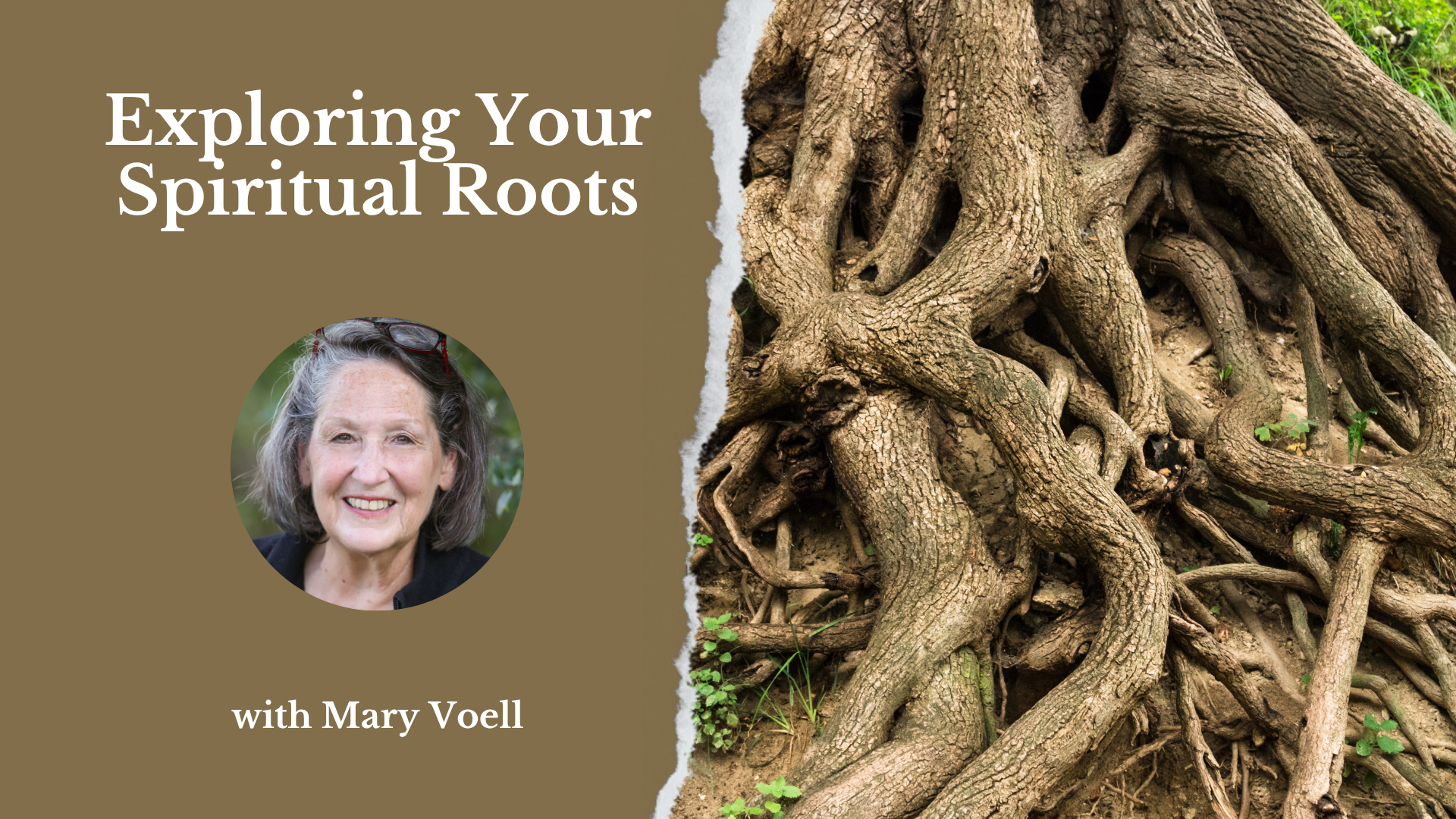 graphic for a retreat exploring your spiritual roots, located in racine, wisconsin