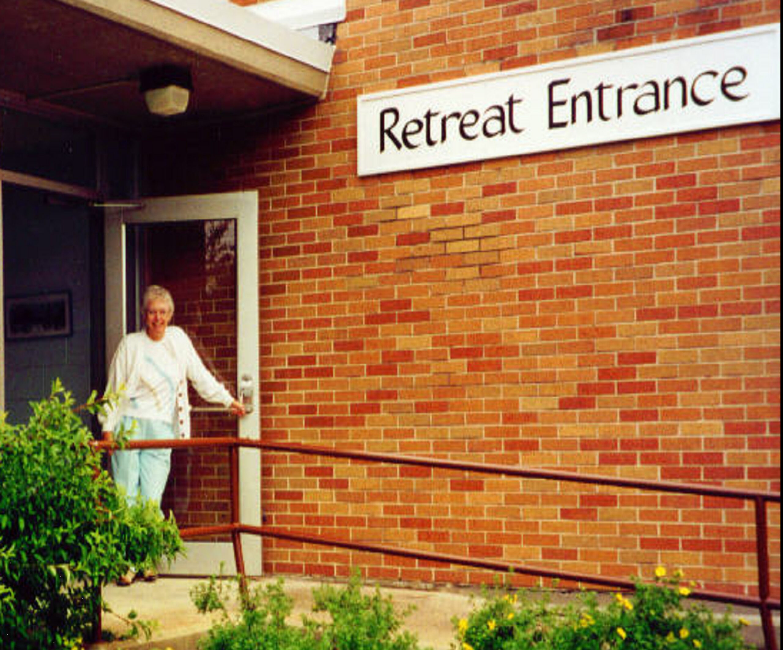 Rita Lui At Old Retreat Center Entrance