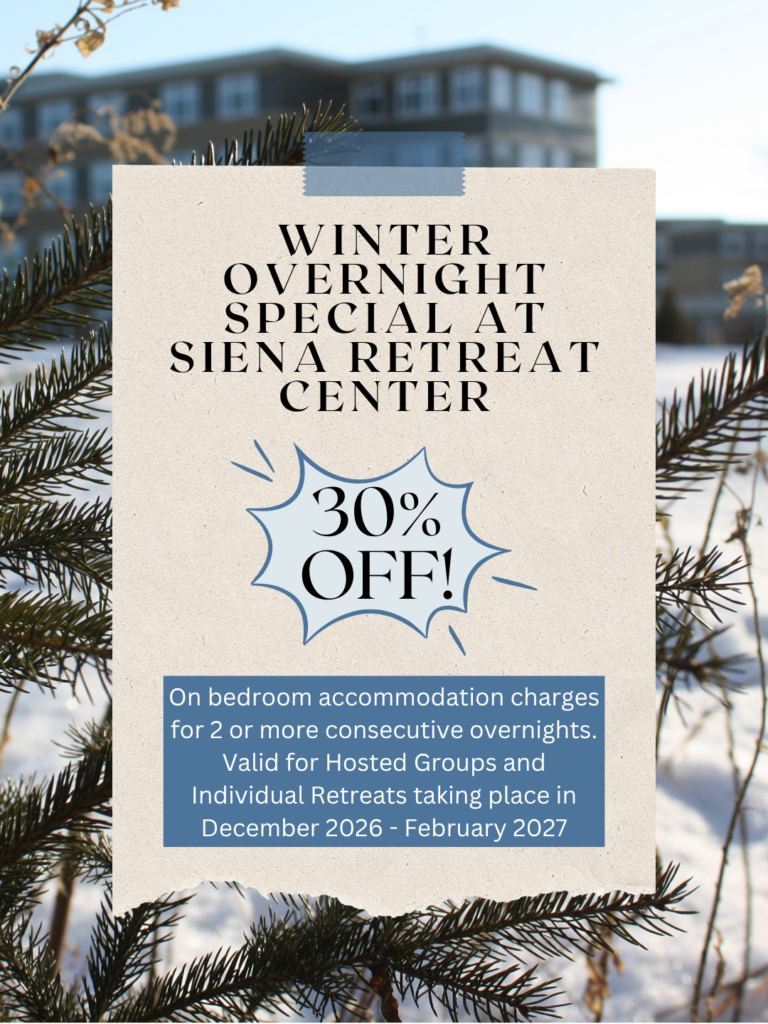 Winter Overnight Special at Siena Retreat Center in Racine, Wisconsin